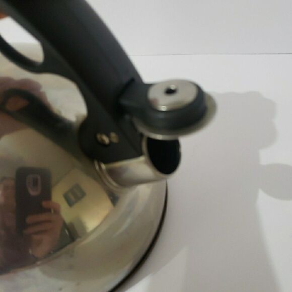 REVERE WARE Whistling Tea Kettle Chrome Plated Copper Bottom 2 Qt Korea B 99-C - Picture 6 of 9